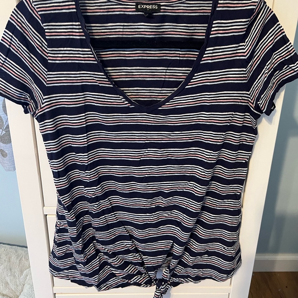 Express Striped T Shirt Womans Small EUC